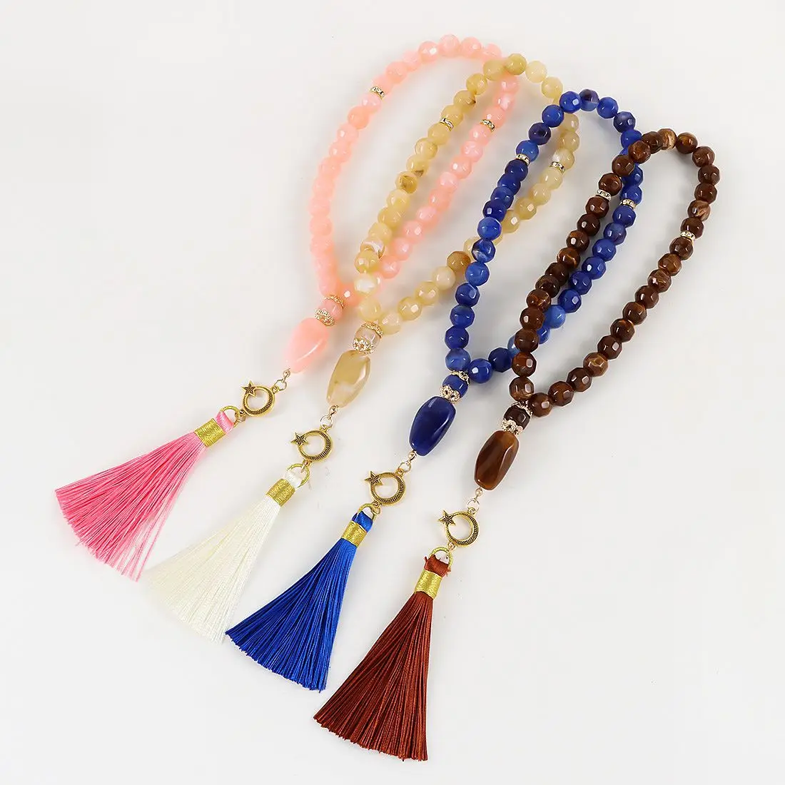 DIY accessories Muslim Rosary Cut-Face Round Bead Bracelet Arab Muslim Handheld Prayer Rosary BR2110