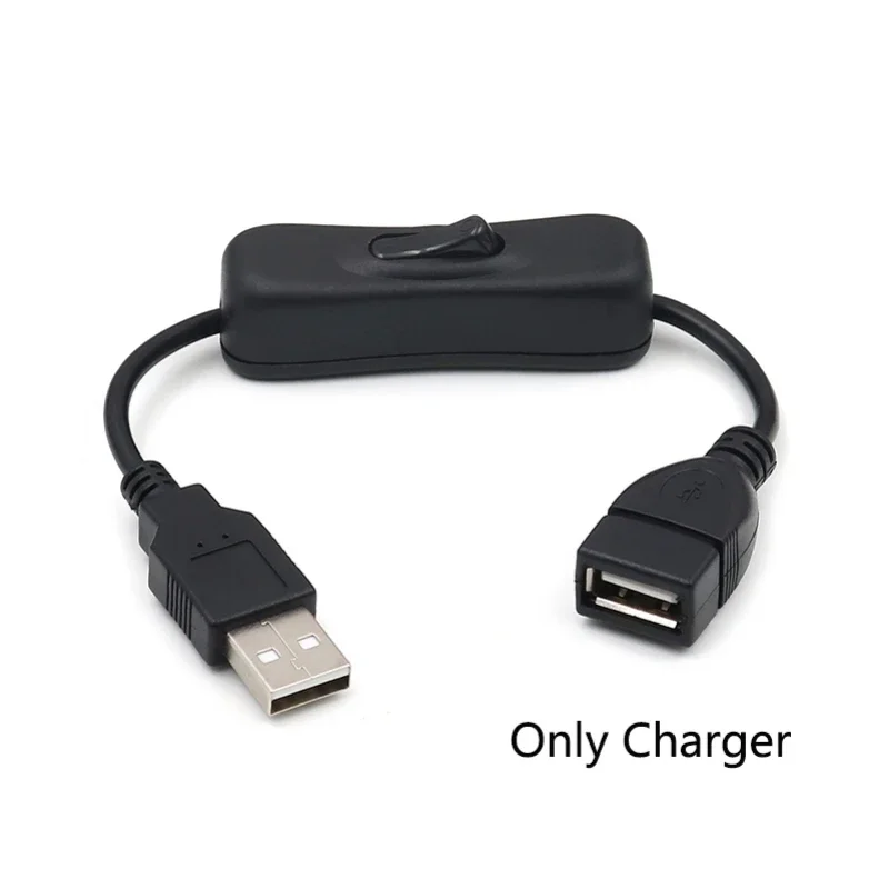 5V 303 Rocker Switch Wire 22 AWG USB 2.0A Male and Female 30CM Black Electronic Power Supply Connector Cable Line ON OFF