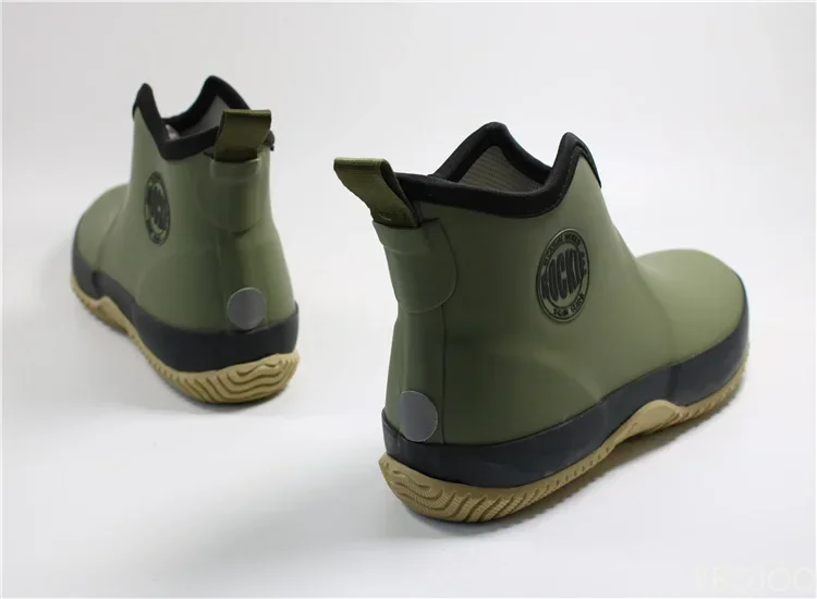 2022 New Men\'s Pull-on Waterproof Rubber Ankle Outdoor Leisure Fishing Student Rain Botas Para Lluvia Botas De Agua Hombre