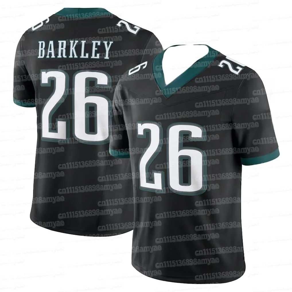 # 26 Barkley American-Football-Trikot V-Ausschnitt Kurzarm-Sportoberteil Fan-Uniform Schnelltrocknend Atmungsaktives T-Shirt Familien-Match – Detail 7