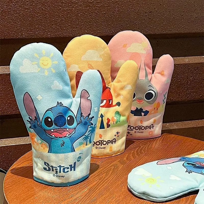 

Disney Stitch Judy Nick Oven Glove Zootopia 2 Cartoon Figure Thickening Baking Cooking Anti-scald Insulation Kitchen Microwave