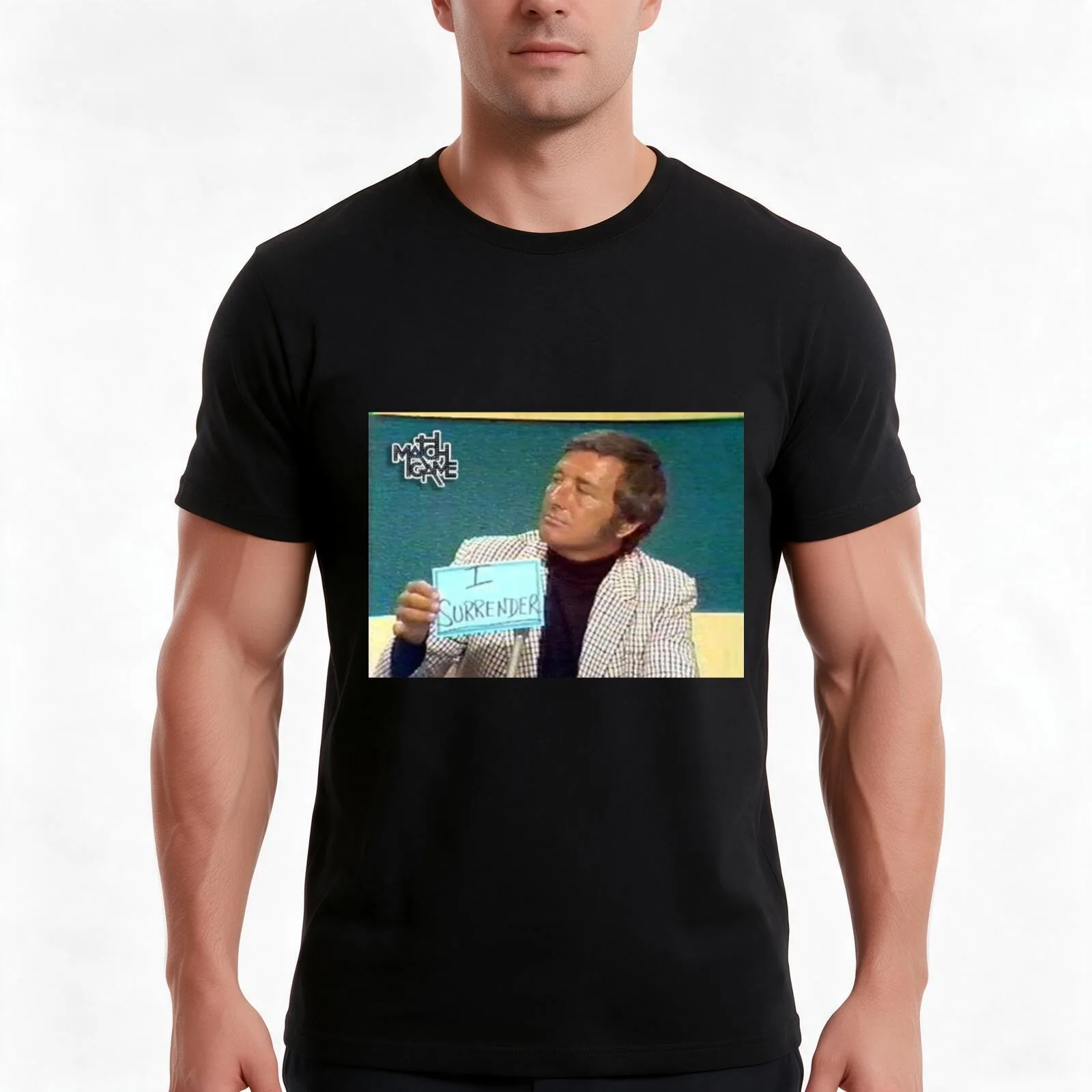 Richard Dawson I Surrender Match Game color photo T-Shirt Summer Casual Cotton Tee Oversized Streetwear Tops Unisex Men Women