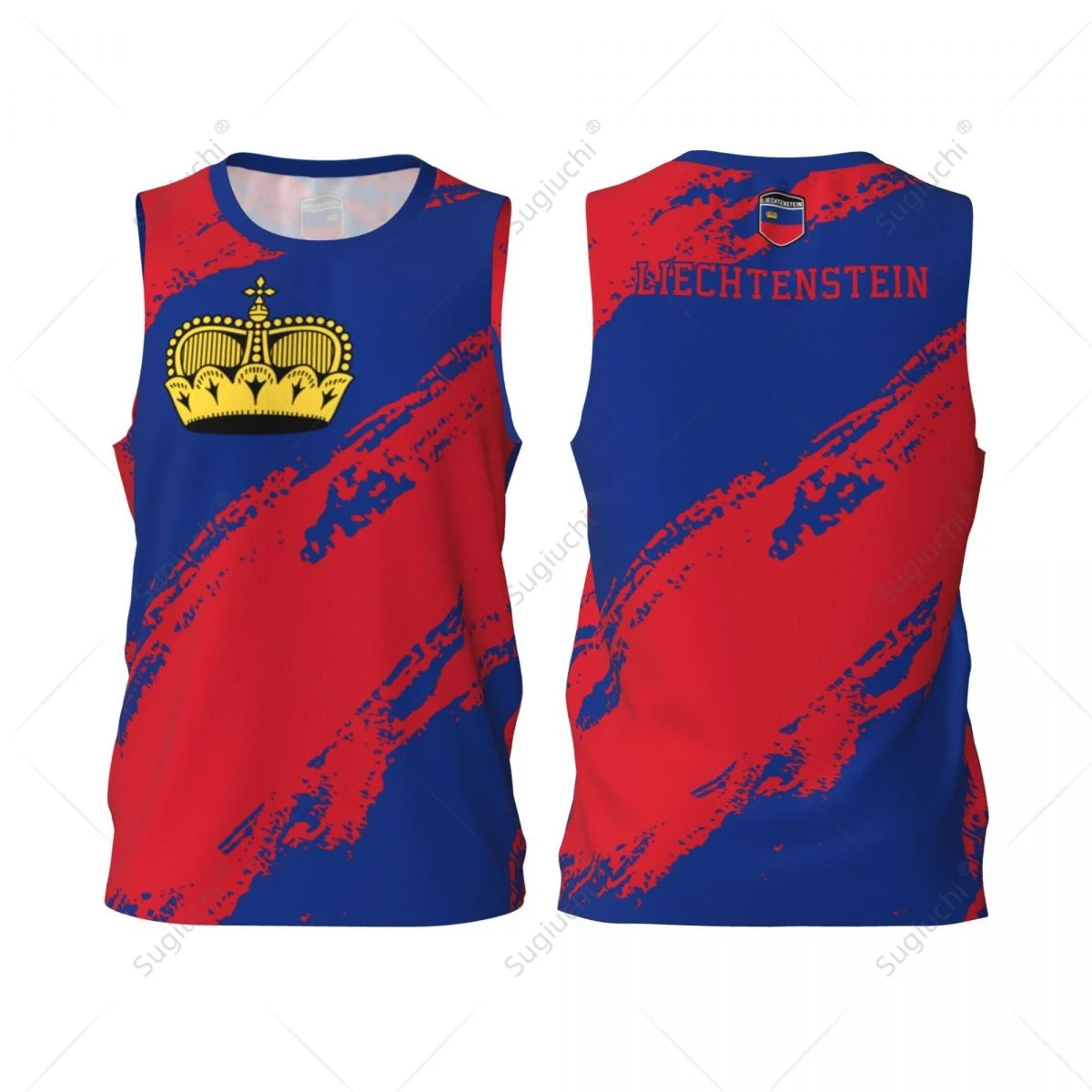 Men Basketball Sports Liechtenstein Flag Running Fitness Multifunction Jersey Sleeveless shirt Custom Name Nunber Exclusive