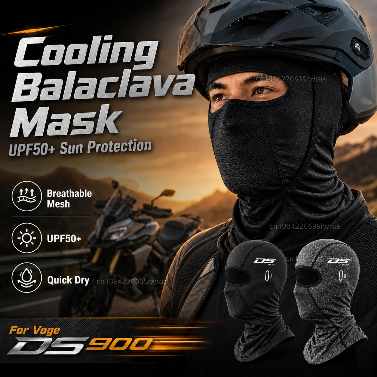 Cooling Motorcycle Balaclava Mask UPF50+ UV Protection Breathable Face Cover Summer For Voge DSX 900 DS900X 900 DSX 2024