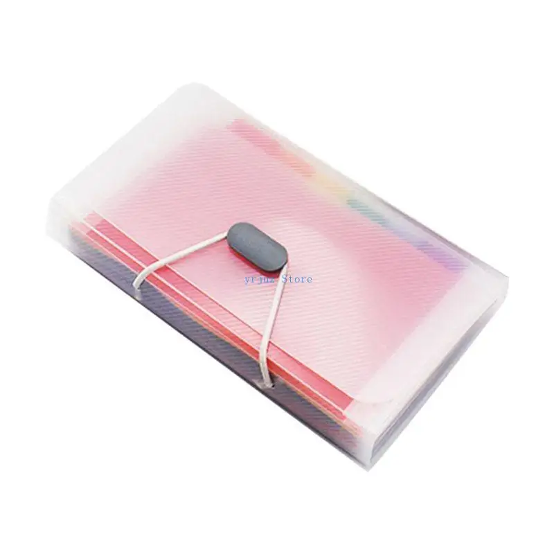 

583D Rainbow Color Document Bag Mini Bill Receipt File 13 Grids Folder