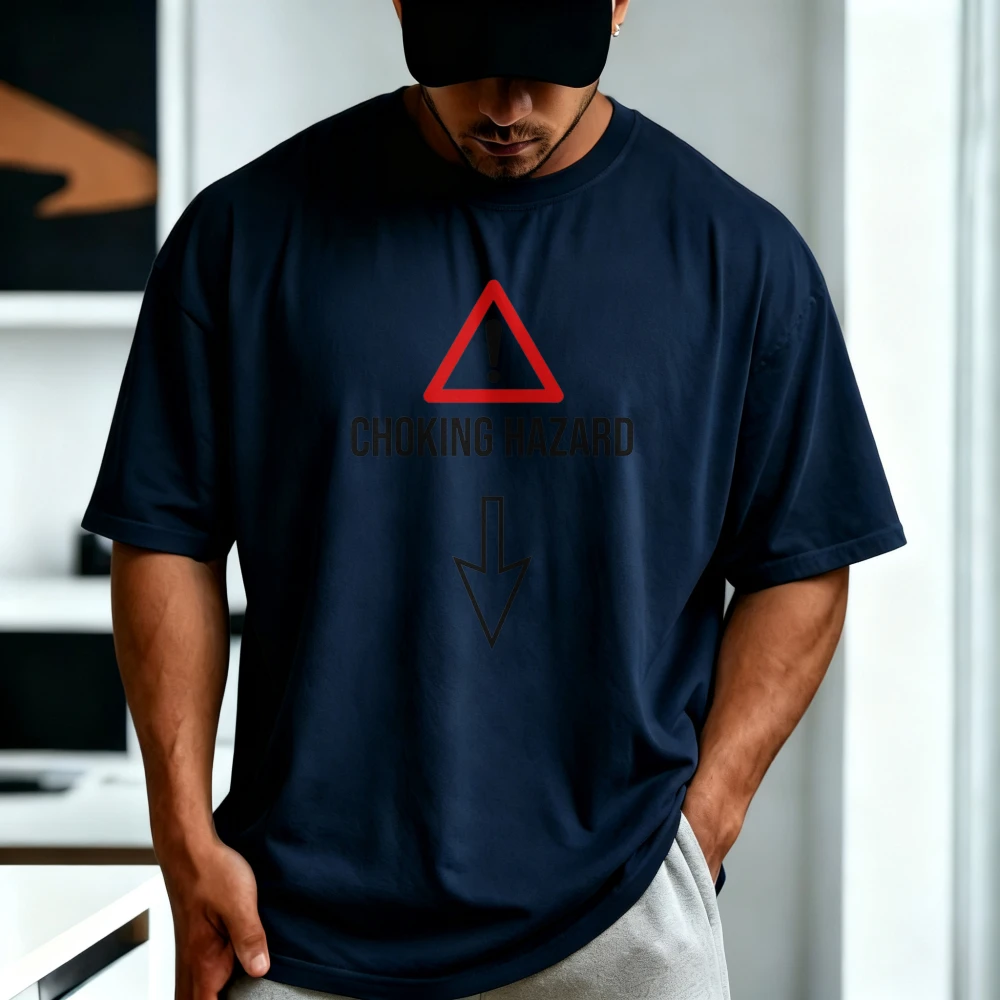 Choking Hazard Inappropriate T-Shirt Casual Fashion Harajuku Loose Summer Cotton Man Women Clothing Breathe Comfort Cotton Tees