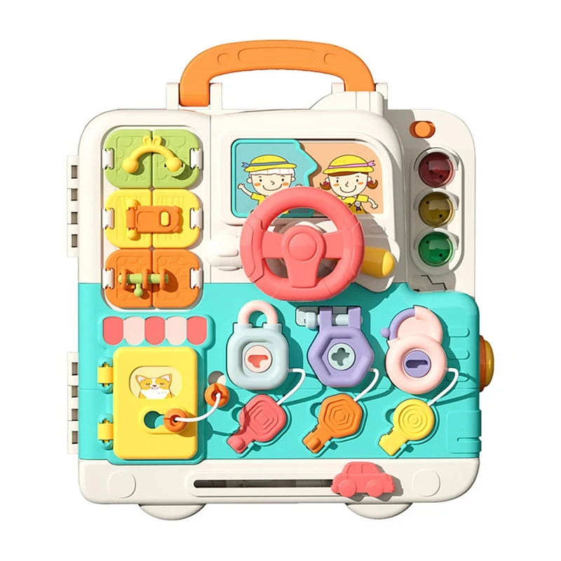 

Baby Sensory Busy Board Toys Music Lights Switch Multifunction Travel Play Early Educational Activities Toy For Kids