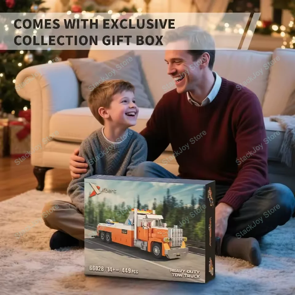 ชุดสร้างรถบรรทุก MOC ซีรีส์วิศวกรรม 3-in-1 รถพ่วง/รถดัมพ์/รถเครนพร้อมชุดประกอบสำหรับผู้ที่ชื่นชอบ DIY ของขวัญ