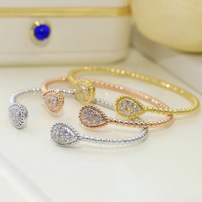 

Классический браслет-капелька из стерлингового серебра 925 пробы с инкрустацией цирконом для женщин, простой модный бренд, изысканные ювелирные изделия, подарок на вечеринку