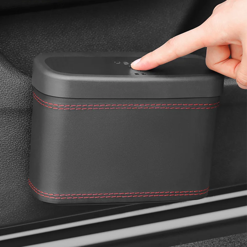 Pressing Type Car Trash Bin Hanging Vehicle Garbage Dust Case Storage Box Auto Accessories Black Blue Pink PP Square Trash Can