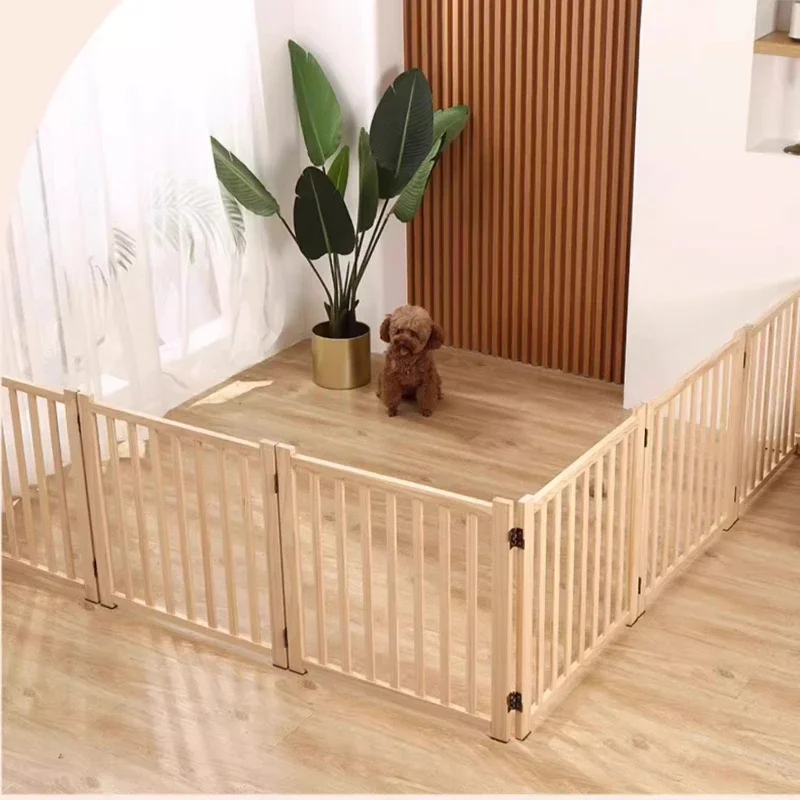 #Folding Outdoor Dog Fence Retractable Wooden Barrier To Stairs Dog Fence Privacy Extendable Barrera Para Mascotas Dog Supplies
