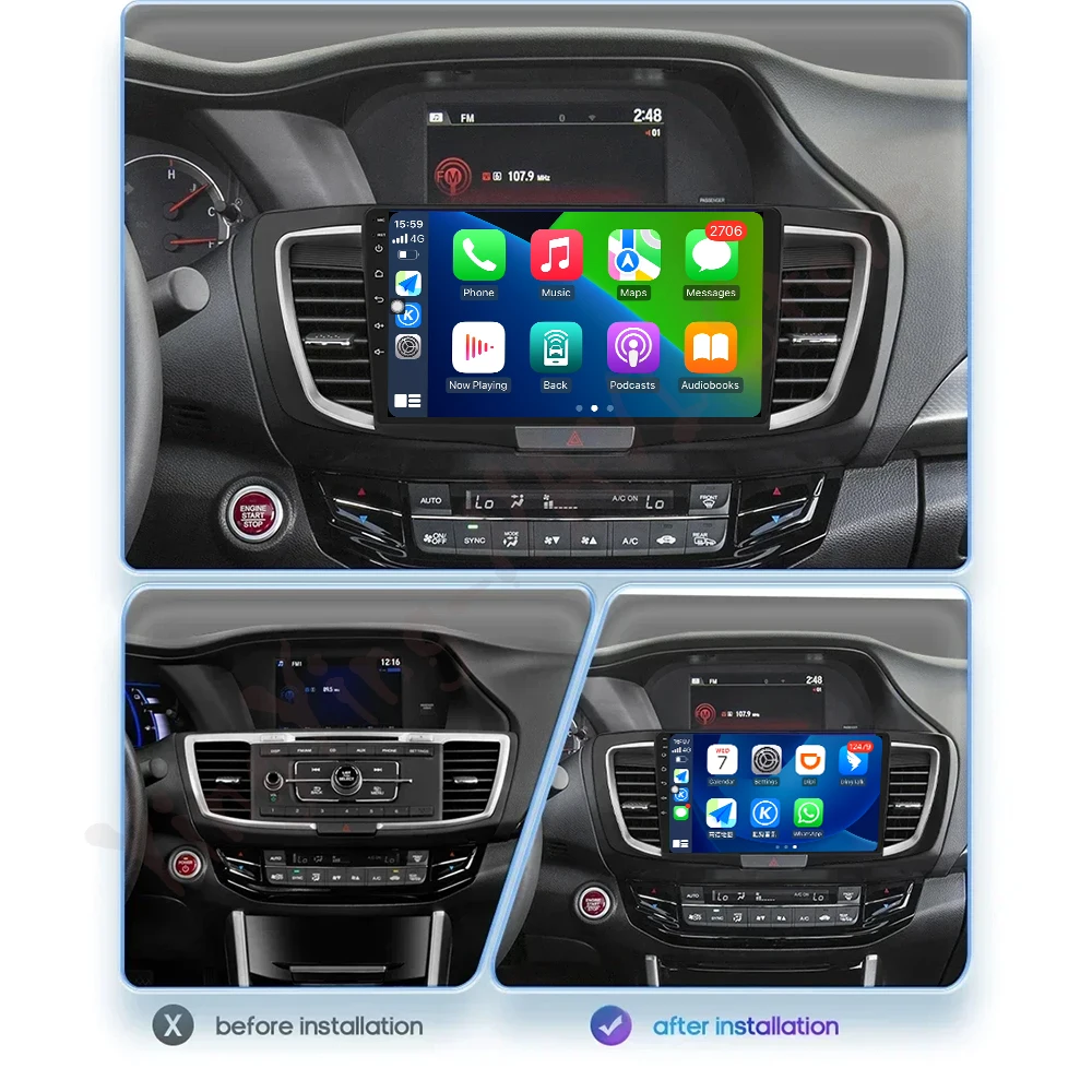أندرويد 16 راديو السيارة 4G Carplay السيارات لهوندا أكورد 9 CR 2012-2018 RHD الوسائط المتعددة ستيريو مشغل فيديو الملاحة واي فاي