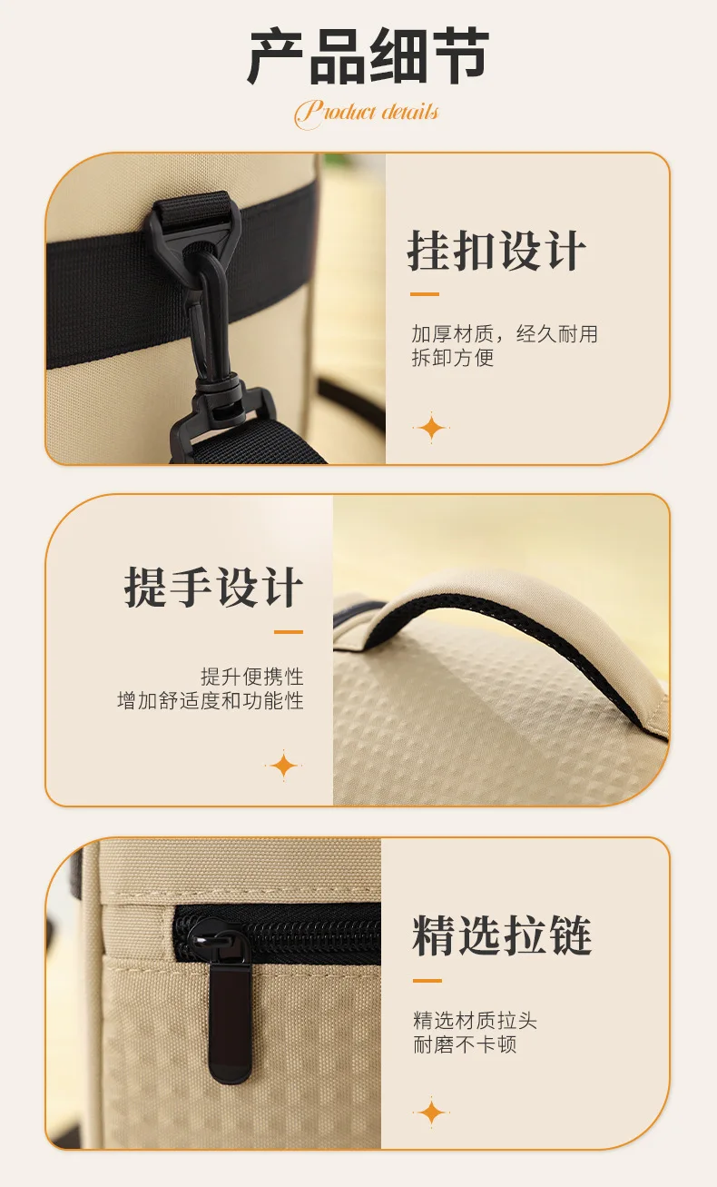 Neue Tragetasche, Kühler, Lunchtaschen, tragbar, für Picknick, Büro, Schule, Isoliertasche mit Schultergurt – Detail 24