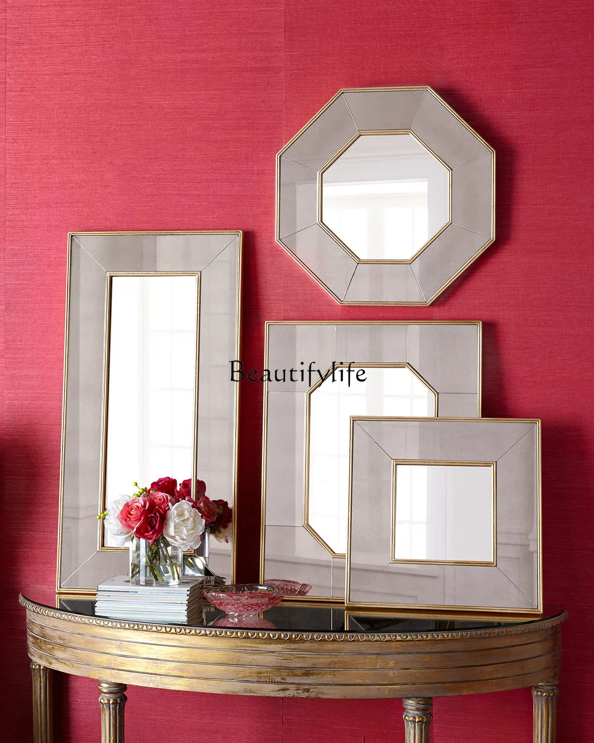 

Bathroom mirror European fashion cosmetic mirror aisle wall-mounted entrance mirror