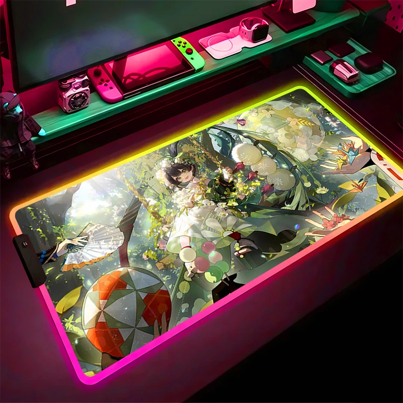 RGB Large Mouse Pad LED Light Game accessories Pad table mat computer game Mouse mat Onmyoji Game pattern Mousepad Home Decor