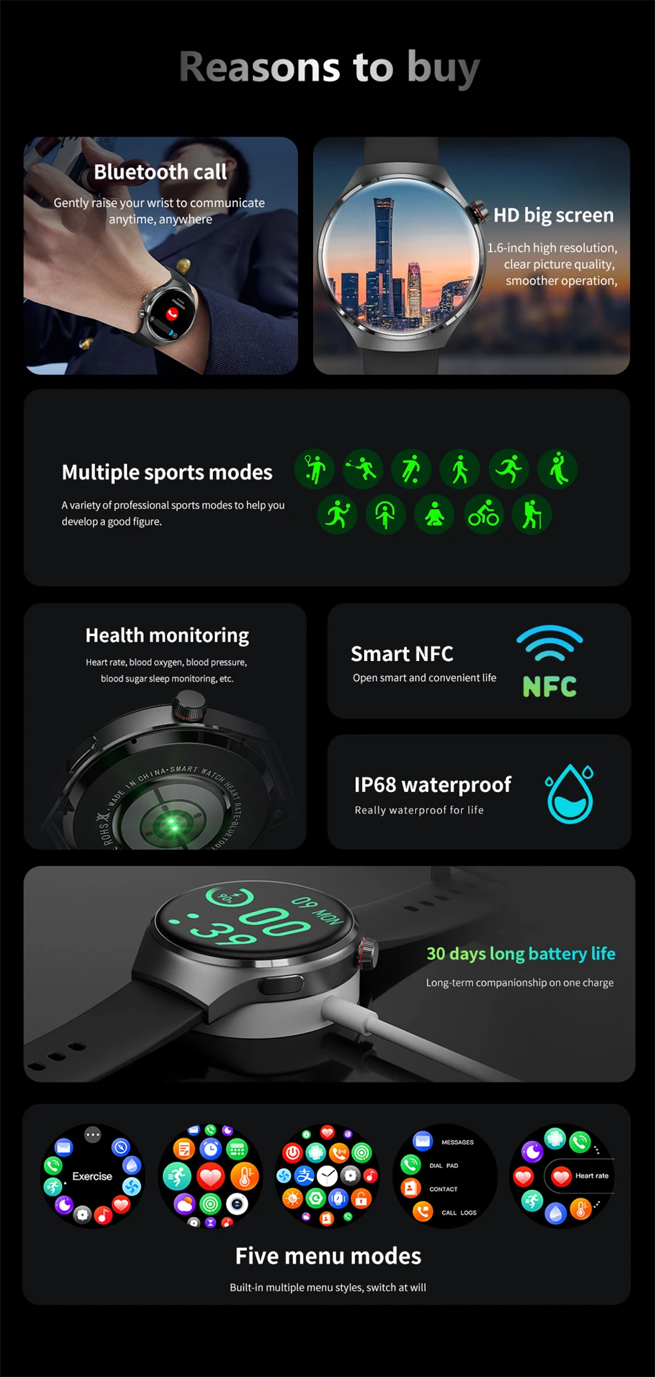 2026 New Watch 4 Pro Man Woman Smart Watch Bluetooth Call GPS NFC Heart Rate 100+ Sports Waterproof Smart Watch For Android iOS Sabe40ba43c544452851bd9ac328b0e37D