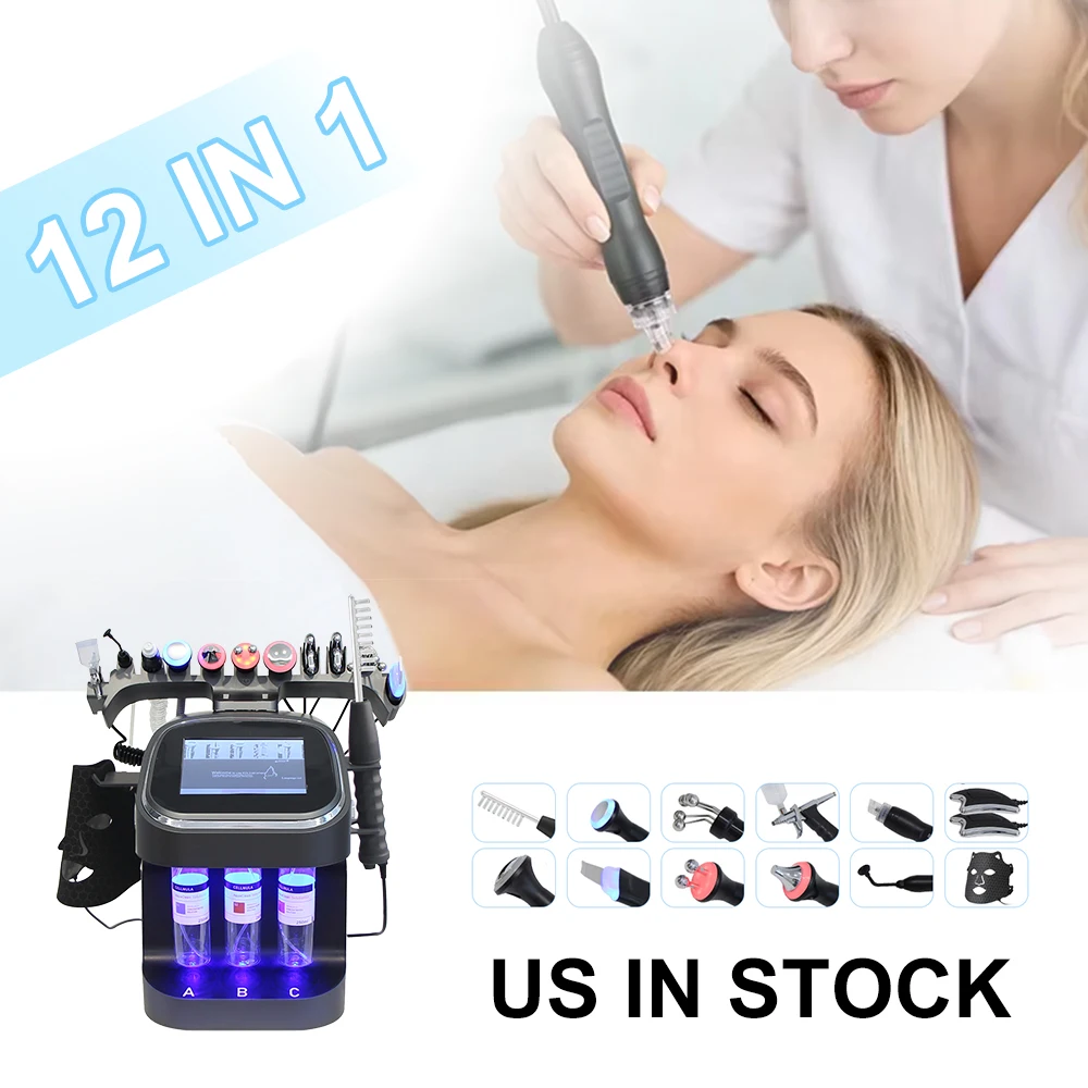 AOKO 12 in 1 Multifunctional Machine Deep Cleansing Blackhead Remove Device Face Care Water Oxygen Hydrogen For Home SPA Use