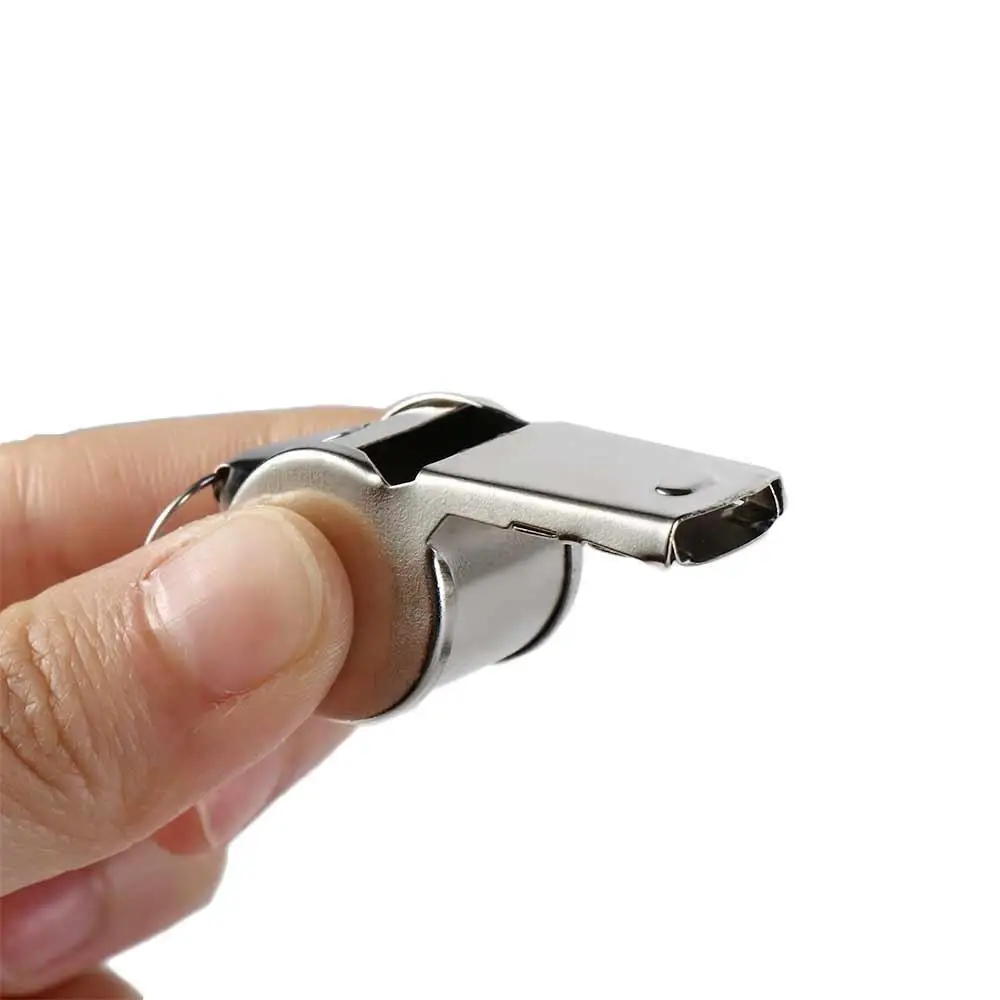 1PC Loud Metal Whistle Professional With Rope Sport Whistle Wear Resistant Portable Stainless Steel Whistles Referee