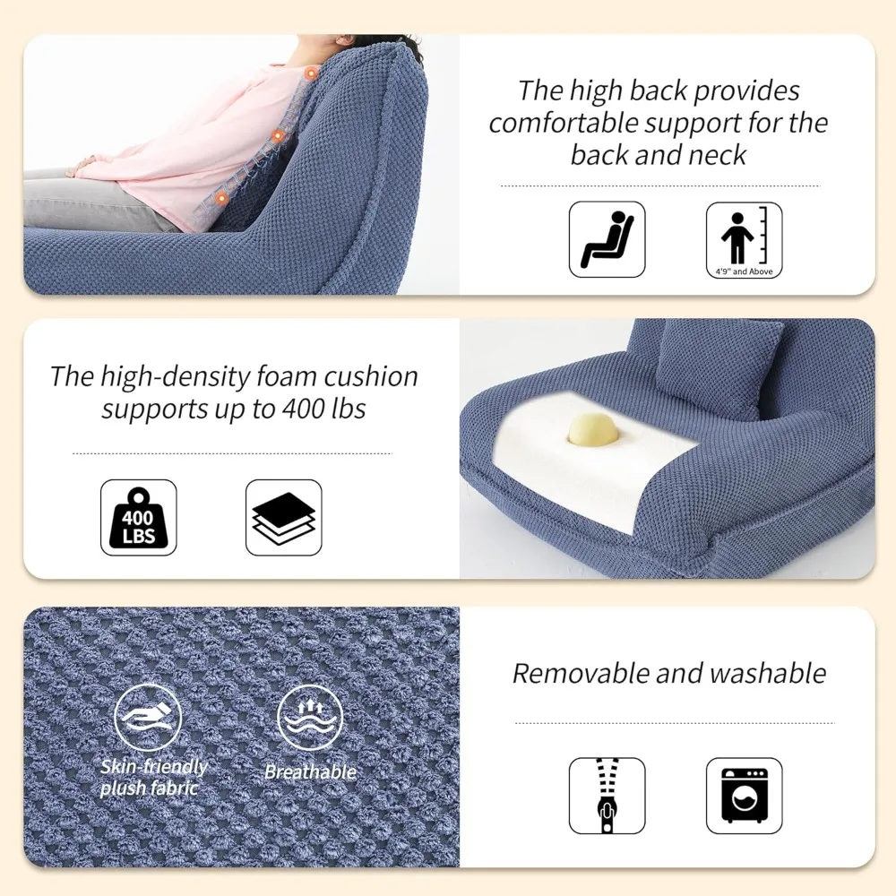 أرائك كرسي غرفة المعيشة، وأسرة نوم للأريكة السحابية، وكراسي بين باج، وأرائك مقطعية مدمجة باللون الأزرق