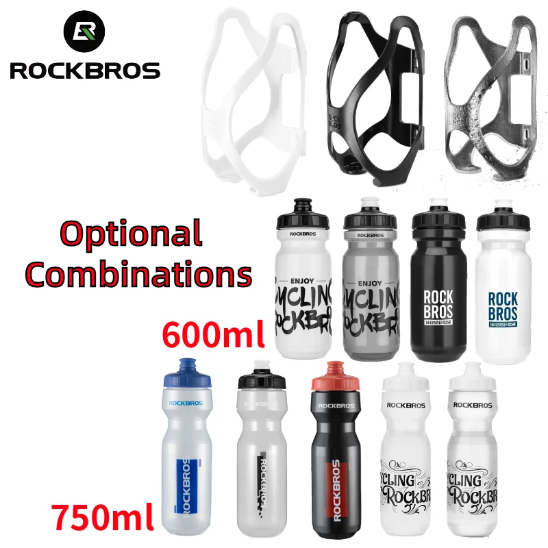 

ROCKBROS Bicycle Water Bottle Cage Kettle Set High Strength PC Enclosed Holder Mountain Bikes Road Bikes Durable Secure Fit