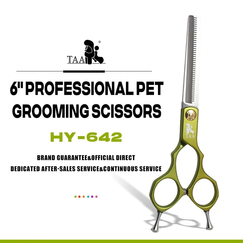 

TAA Professional Grooming Scissors Pet Hair Cut Serrated for Dog&Cat 440C Alloy Steel Pets Accessories Colorful Pet Clipper Tool