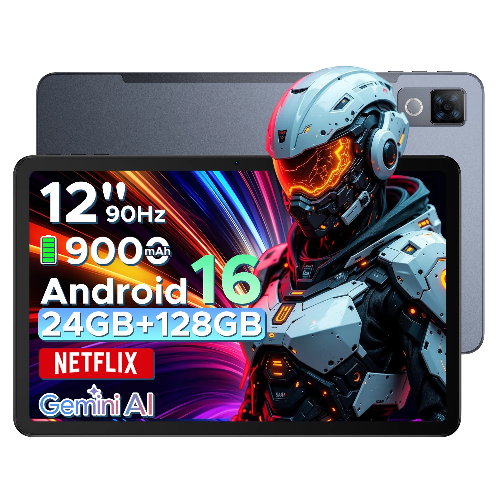 DOOGEE Android 16 U12 2 in 1 Tablet PC 12 inch Gemini AI 24GB (6 + 18) 128GB mAh Batterij Widevine L1 beugel Wifi Tablet PC
