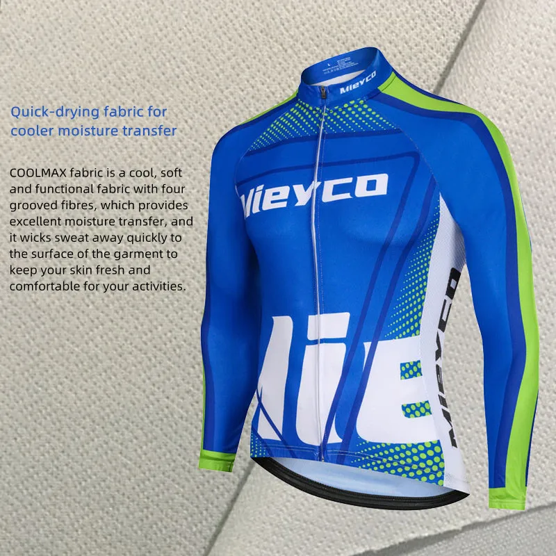 

Men's Cycling Clothing Set Long Sleeve Cycling Jersey Zipper Pocket Bike Outfit Mountain Bike Road Bicycle Shirt