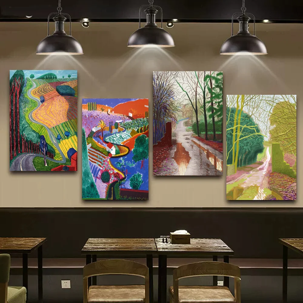 David Hockney Kunstgemälde, gute Qualität, Drucke und Poster, Whitepaper-Aufkleber, DIY, Zimmer, Bar, Café, ästhetische Kunst, Wandgemälde