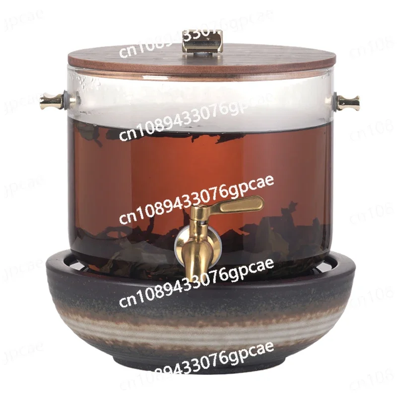 Heatable Glass Constant Temperature Kettle with Faucet Boiling Water Pot Electric Ceramic Stove Restaurant Soy Milk