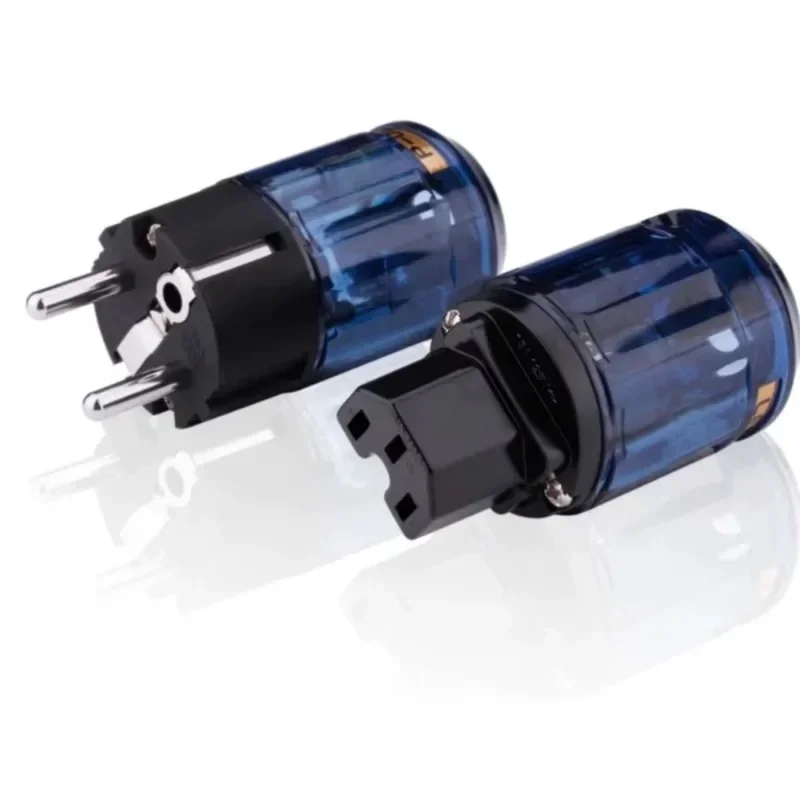 Hifi oyaide C-037 p-037e Schuko الروديوم مطلي النحاس الاتحاد الأوروبي التيار المتناوب قابس طاقة Ver IEC موصل لتقوم بها بنفسك