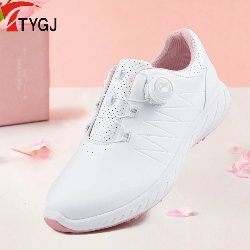 TTYGJ Golf Shoes Women Waterproof New Golf Sneakers Outdoor Walking Anti Slip Athletic Sneakers Lady Lightweight Sports Shoes