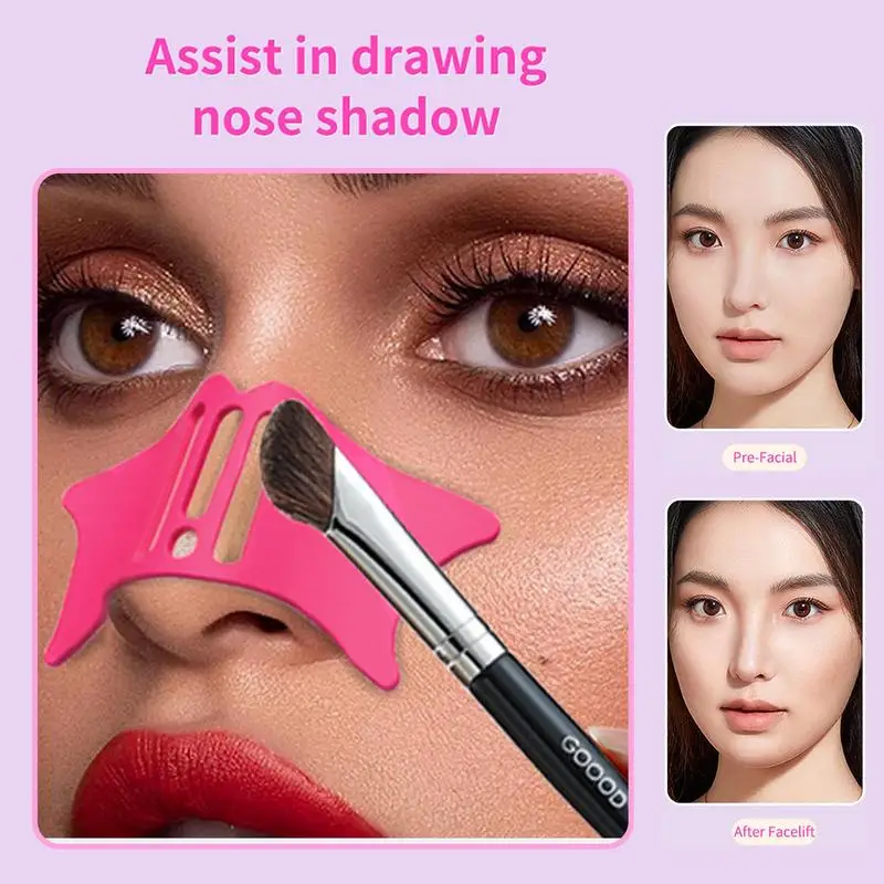 Silicone Nose Shadow Tool Nose Contour Tool Multifunctional Eyeliner Assist Eyelash Extension Pads Makeup Helper Makeup Tools