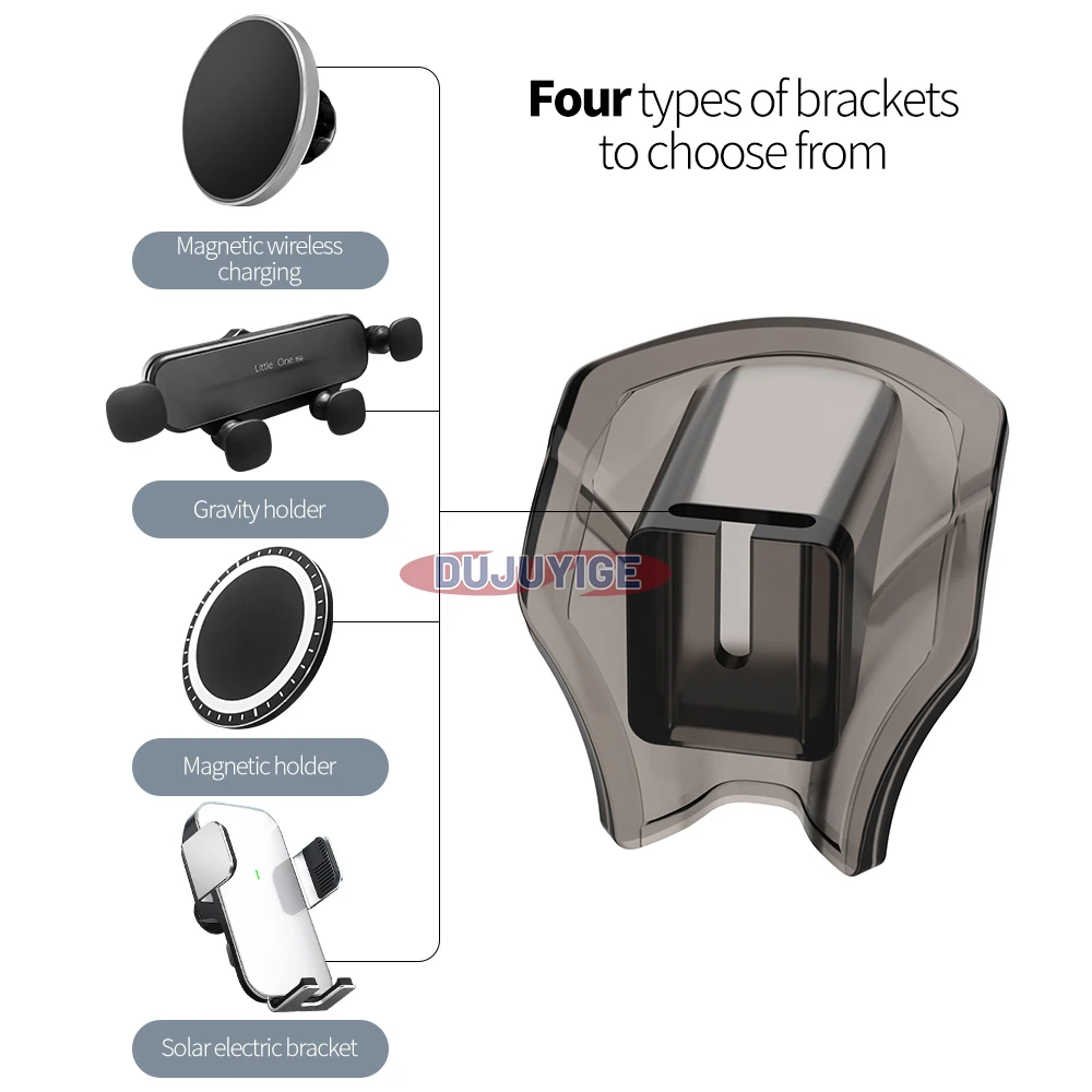 Car Mobile Phone Holder Special Fixed Bracket Solar Magnetic Wireless Charging For Mercedes Benz C Class W206 2022-2023