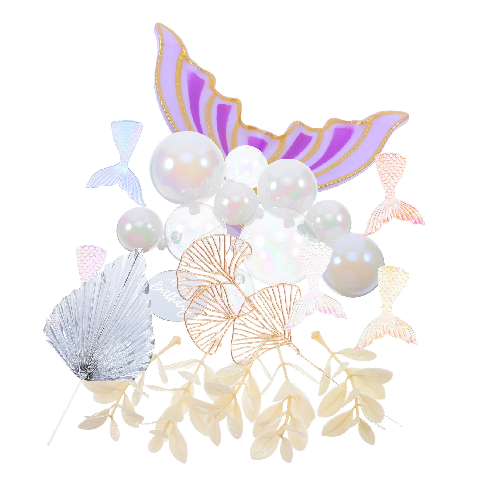 

1 Set Mermaid Cake Topper Under Sea Theme Decorations Birthday Party Baby Shower Inspired Cupcake Picks Party