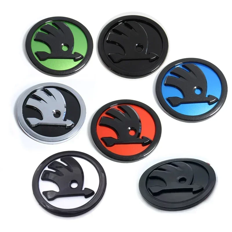

11cm SKODA Logo ABS Car Front Hood Rear Trunk Emblem Badge Sticker VRS Rapid Yeti Karoq SCALA Fabia 1 2 Octavia A7 RS Superb