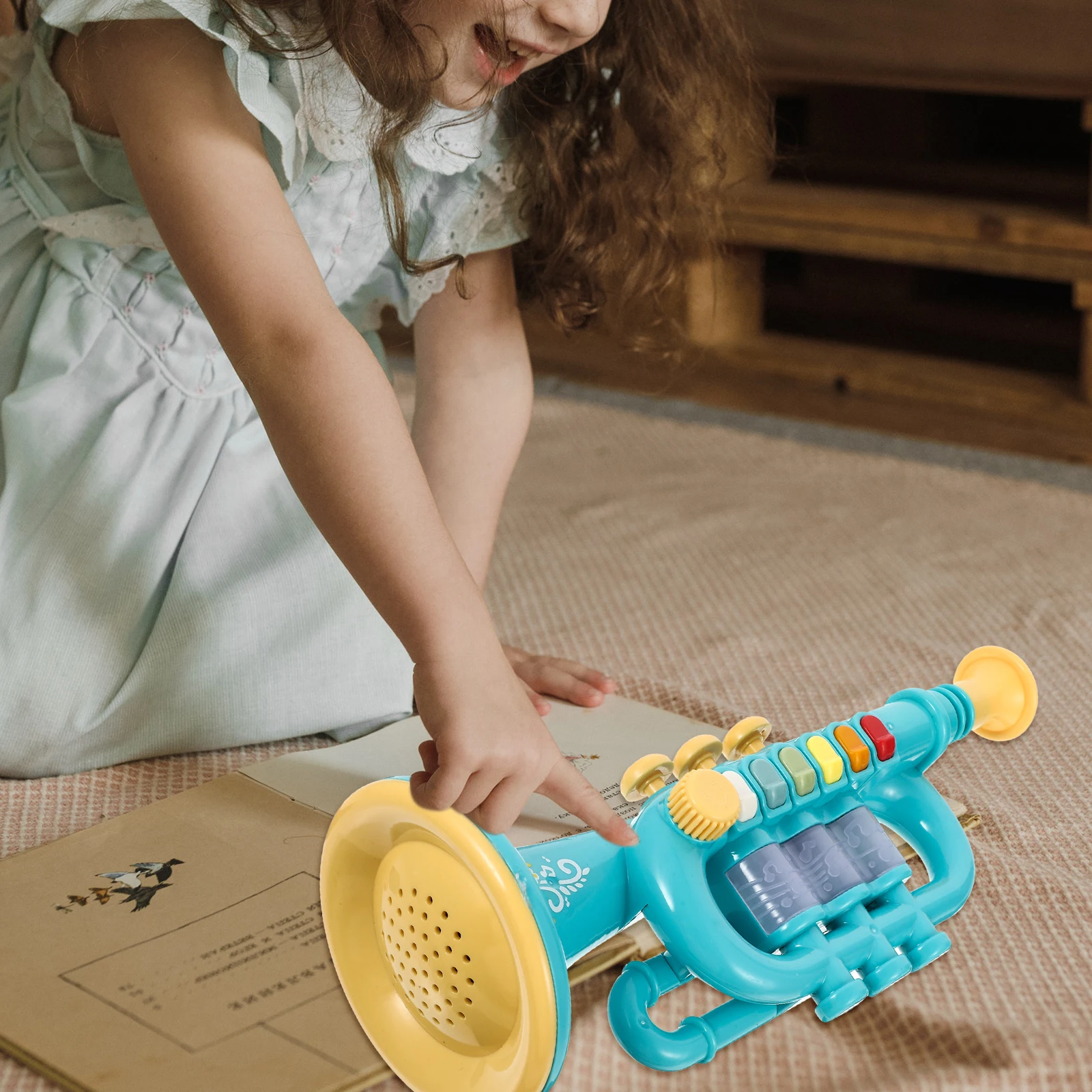 

1Set Kids Trumpet Musical Learning Instrument Mini Wind Plaything Enlightenment Gift Training Rhythm Discrimination Clear Sound