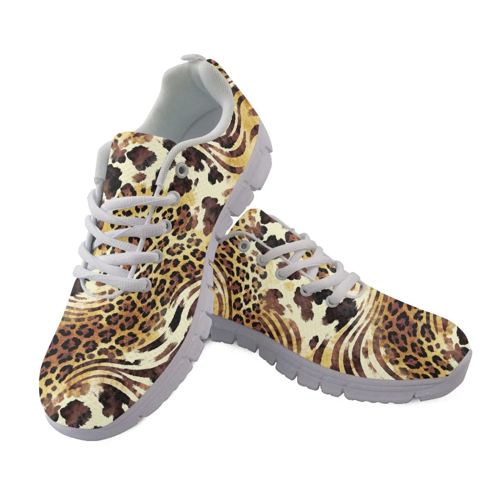 Coloranimal Leopard Print Mesh & EVA Sole Running Sneakers, Breathable Soft Athletic Trainers for Womens and Mens Fashion 2026