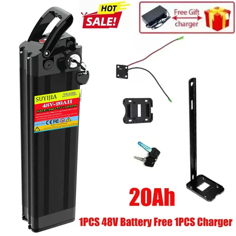 36 V 48 V 20Ah Batterij 18650 Lithium Oplaadbare Batterij Ingebouwde Bms voor Zilvervisjes 250 W-750 W Bafang Motor Kit met Lader