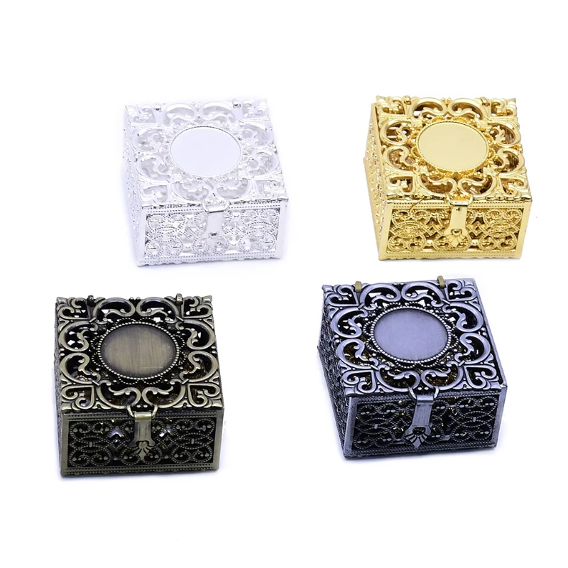 Rosary Beads Box Metal Christian Catholic Jewelry for Case Storage Gif