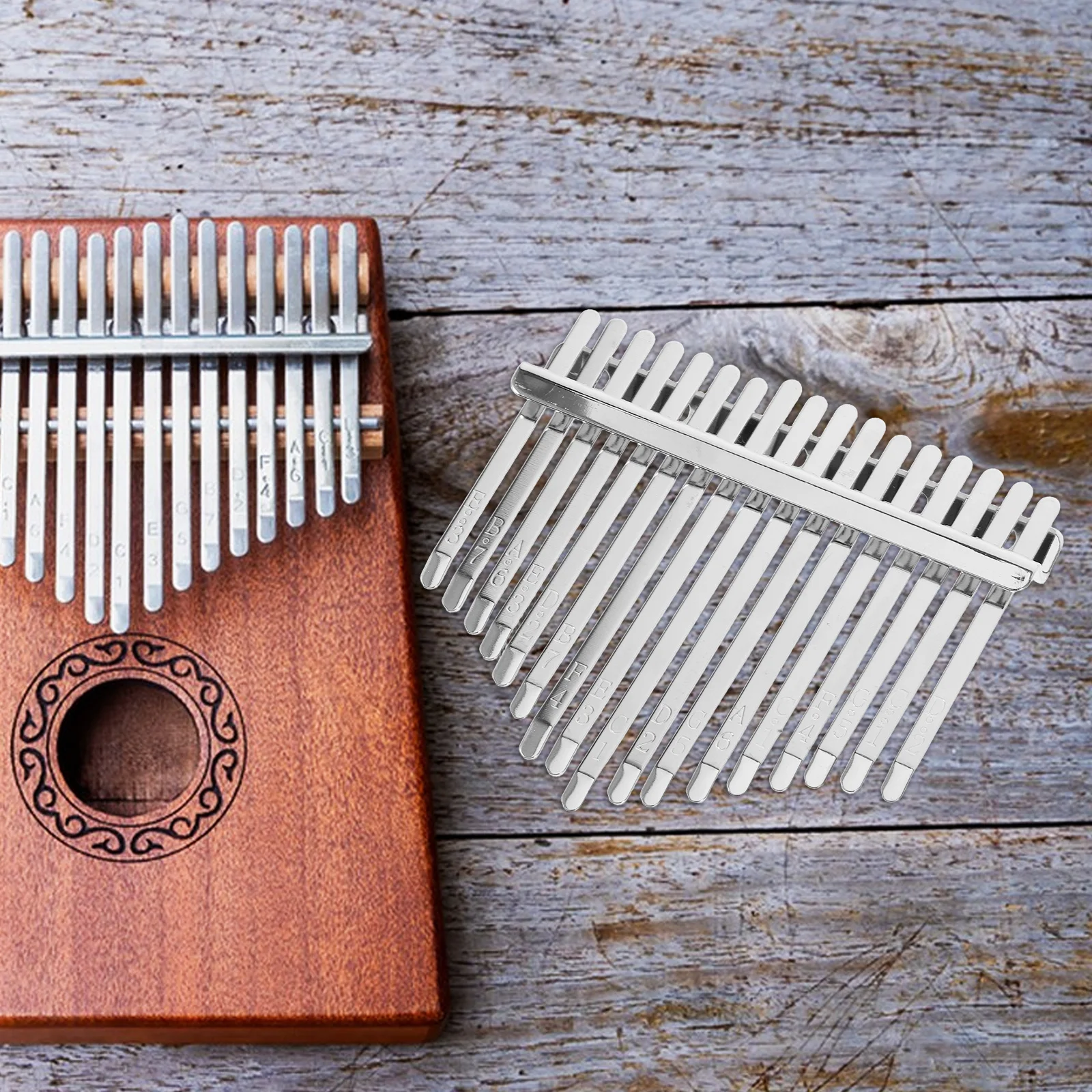 1 مجموعة كاليمبا الإبهام مفاتيح البيانو المنغنيز الصلب 17 مختوم مقياس DIY استبدال إصلاح أجزاء اكسسوارات ل قيثارة الاصبع