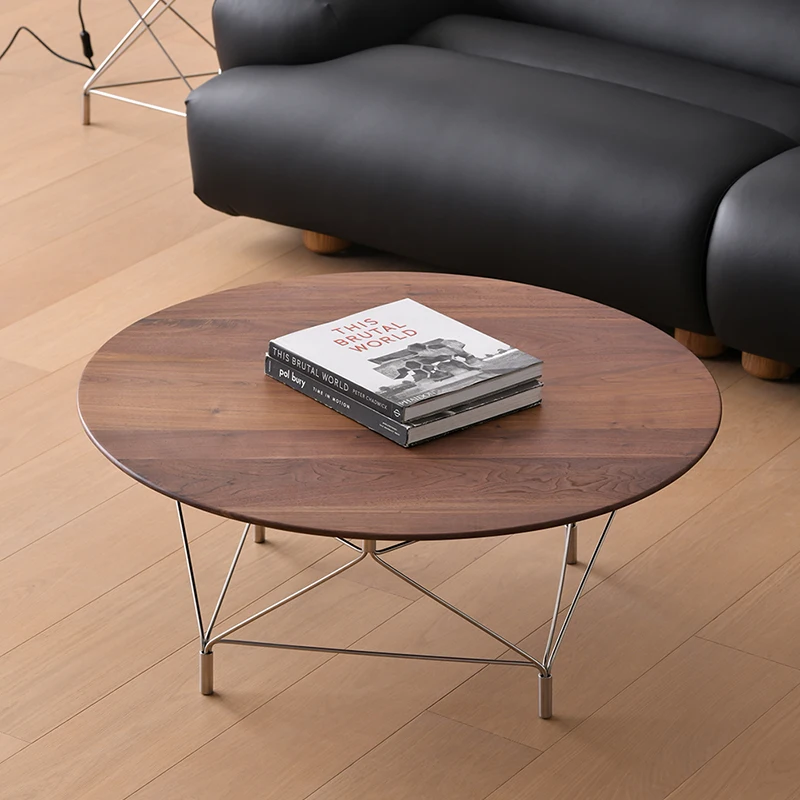 

Scandinavian-Inspired Round Coffee Table: Solid Wood, Minimalist Original Design Mesa De Centro Elevable Furniture Living Room
