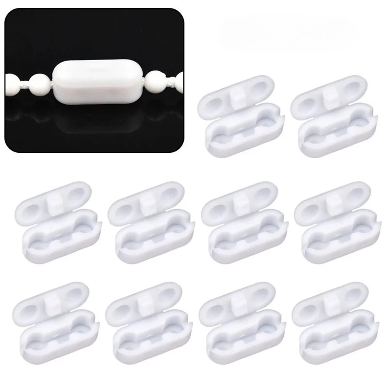 10/20pcs Plastic Roller Blinds Pull Cord Connector Curtain Chain Connector for Vertical Blinds Joiners Spare Tool Replacement