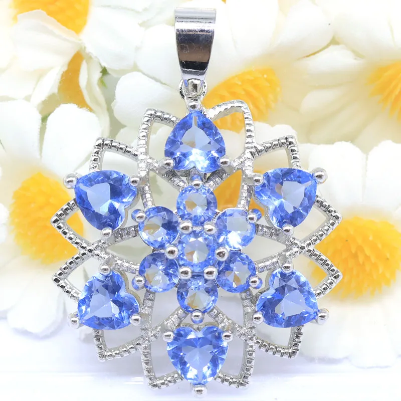 

40x30mm New Designed 8g Rhodolite Garnet Peridot Blue Topaz Smokey Topaz Violet Tanzanite Woman's Dating Silver Pendant