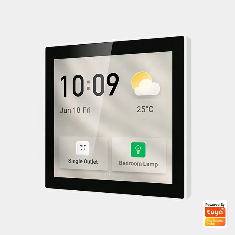 Tuya Smart Home 4-Zoll-Touchscreen Smart Switch Gerät BLE In-Wall-Mount Zentrale Steuerung Schalter Panel mit Zigbee Hub Gateway