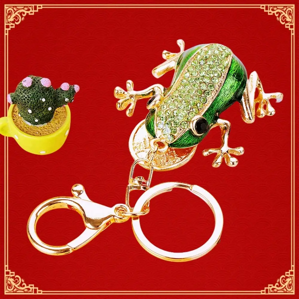 Glücksbringer Kupfermünzen Kleiner Frosch Auto-Schlüsselanhänger Damen-Taschenanhänger Schlüsselring Metallanhänger Geschenke – Detail 2