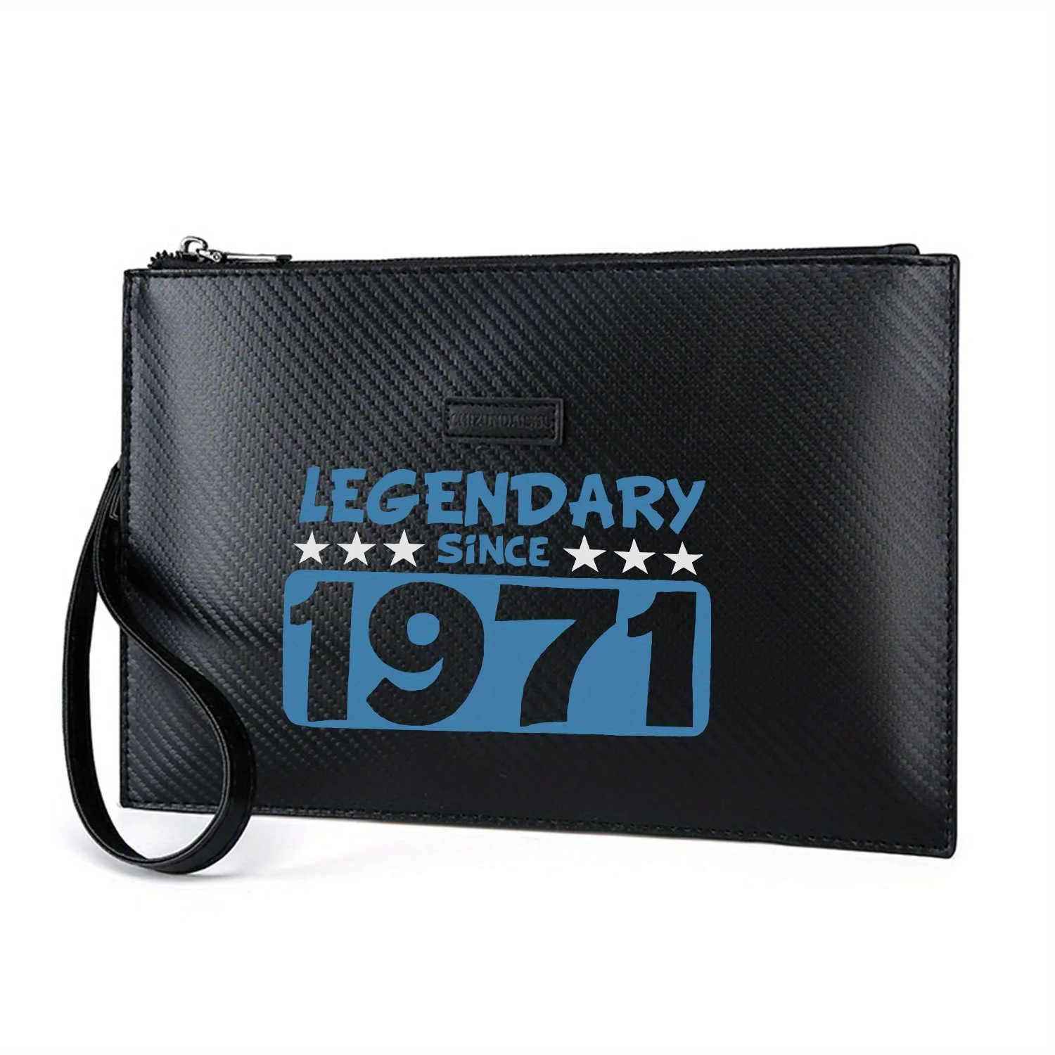 Legendärer Sternentext seit dem Jahr 1971-Jubiläum. Elegante bedruckte PU-Herrenhandtasche. Modisch und praktisch für den täglichen Transport