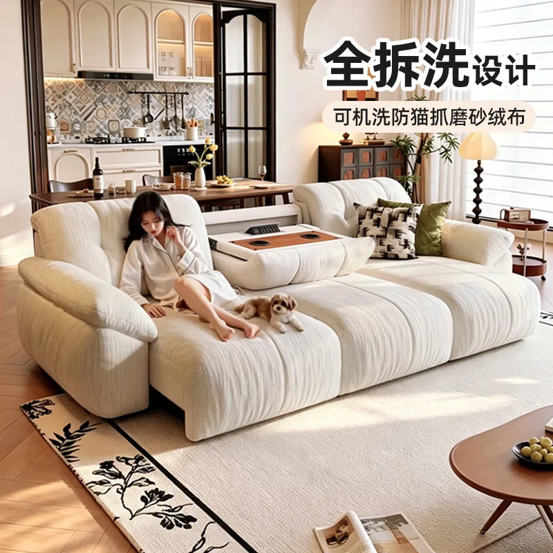 

Fabric function turn a few sofa beds cream wind living room sofa small apartment