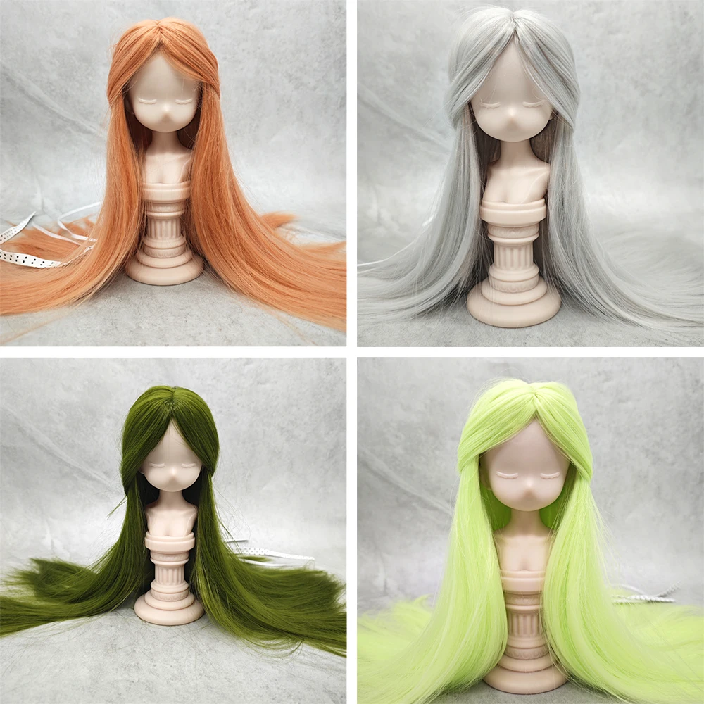 

6-7" 7-8" 8-9" BJD doll wig bjd wig silver green brown bjd wig fashionable long hair wig cute bjd synthetic wig doll 1/3 1/4 1/6