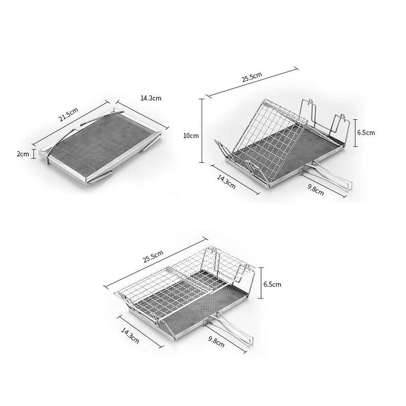 Grille-pain Portable pliable en acier inoxydable, pour Camping, randonnée et pique-nique, support métallique de cuisson polyvalent, utilisation en extérieur