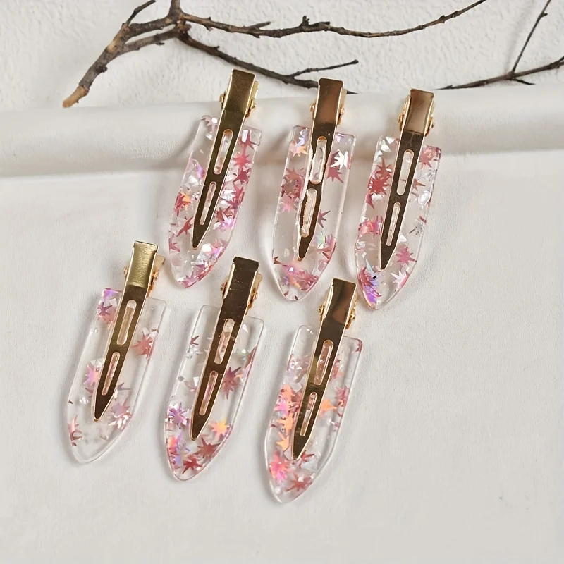 6er-Set Damen Haarspangen: Nahtlose, biegefeste Acryl-Haarspangen für professionelles Styling von Pony und zerzausten Haaren – Detail 8
